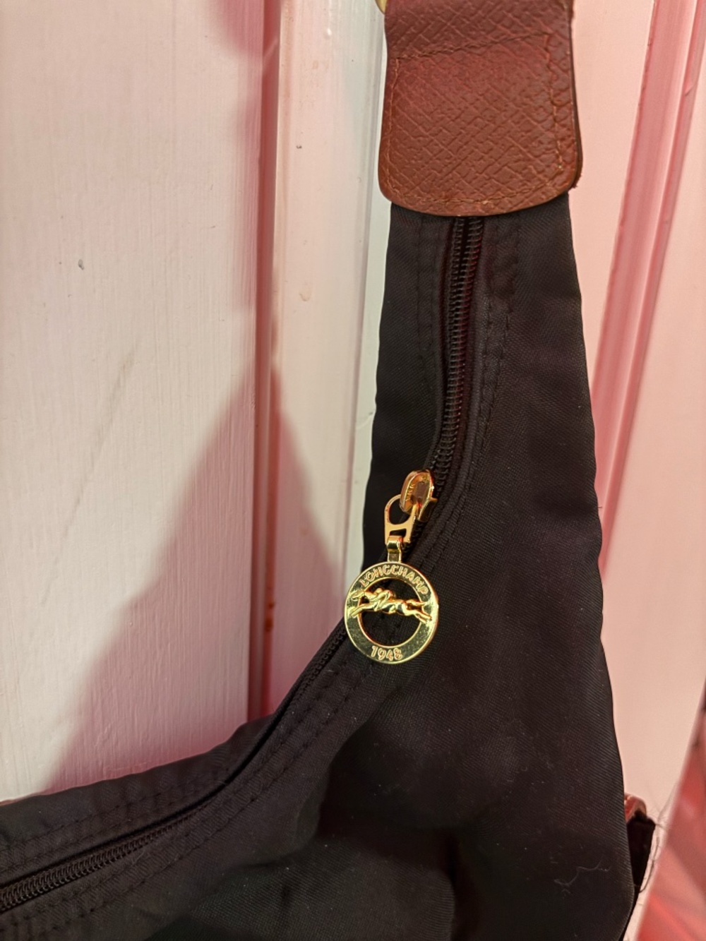 Longchamp Le Pliage Nylon Hobo Bag Black - Picture 3 of 4